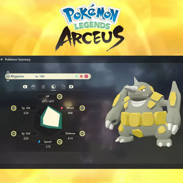 Pokemon Legends Arceus Shiny Regigigas Max Effort Levels 6IV-EV Trained