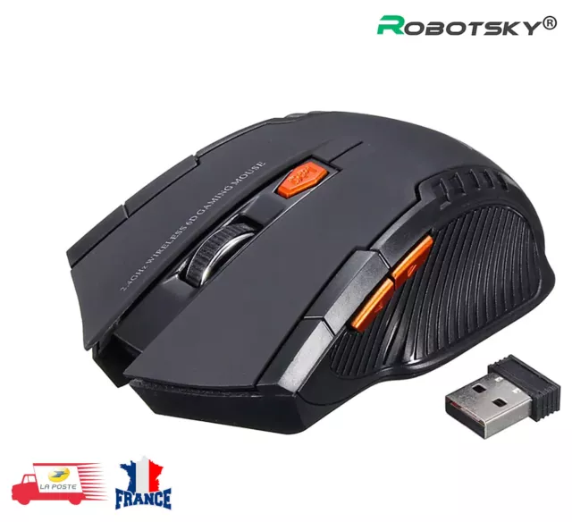 Souris Sans Fil Optique USB 2,4 GHZ Wireless  Récepteur per PC Portable Noir