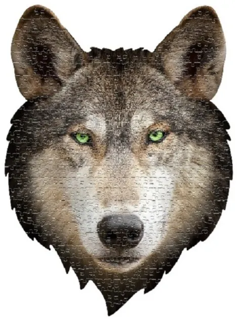 Jigsaw Puzzle Animal Wild Grey Wolf Freeform shaped 550 piece NEW 24" x 32"