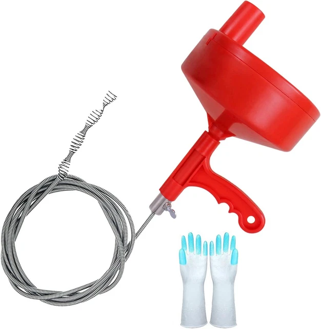 Plumbing Snake 25-FT, Drain Auger Clog Remover Plumbing Pipe Unblocker Cleaner,