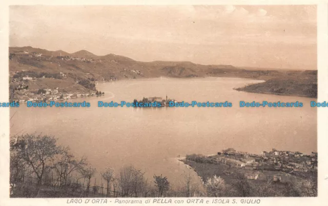 R139598 Lago dOrta. Panorama di Pella con Orta e Isola S. Giulio. Antonio Forner