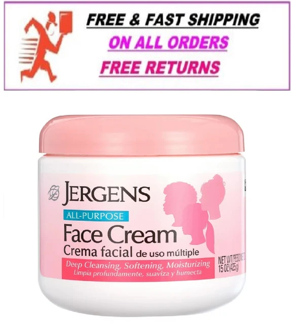 JERGENS ALL PURPOSE Face Cream Moisturizer Lotion, 15 fl oz 6.62