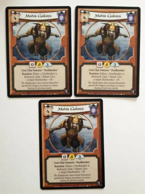 Matsu Gakuya (3) L5R Legend of the Five Rings CCG Rise of the Shogun RotS