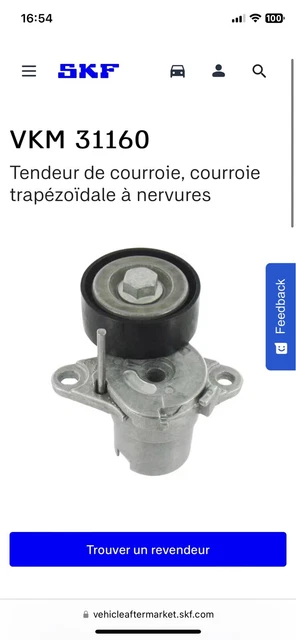 GALET TENDEUR DE COURROIE RENAULT 77 00 106 708 - Marque Storm, Neuf, Fabriqué En France