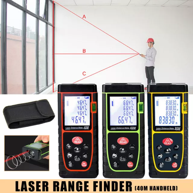 Waterproof Digital Handheld Laser Point Measure Distance Meter Tape Range Finder