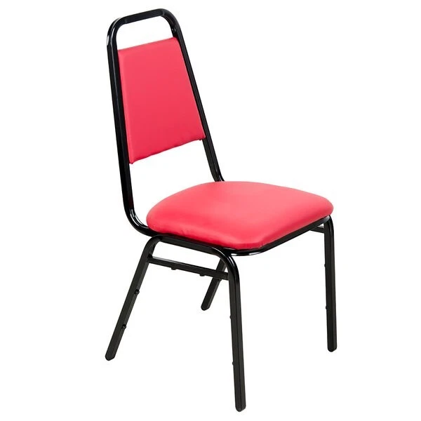 Banquet Chairs Red Vinyl Restaurant Chair Trapezoidal Back Stackable