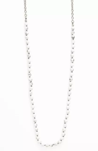 Nordstrom 167417 Womens Semiprecious Stone Beaded Necklace White Howltie