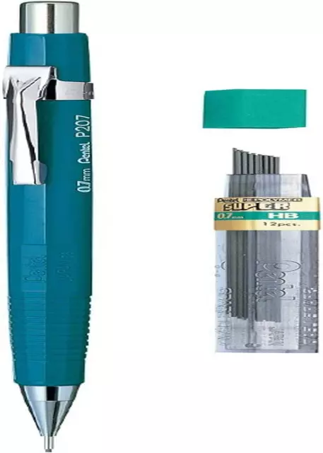 P200 Series Mechanical Pencil 0.7Mm Blue Barrel + Super Hi-Polymer Refill Leads
