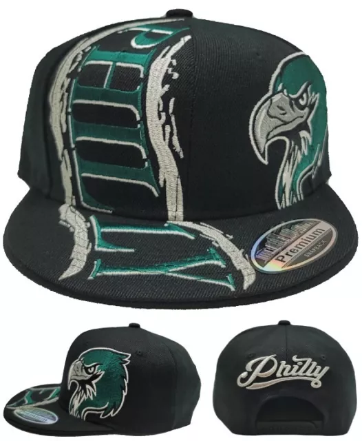 Philadelphia New Leader Hurricane Lberty Eagles Black Green Era Snapback Hat Cap