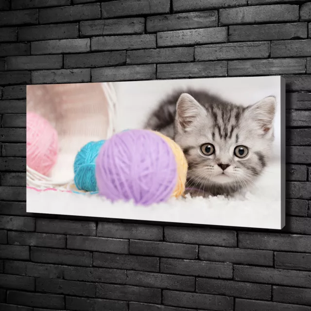 Tulup Dipinto Su Tela Pittura Su Un Muro 100x50cm - Gatto Con Matasse