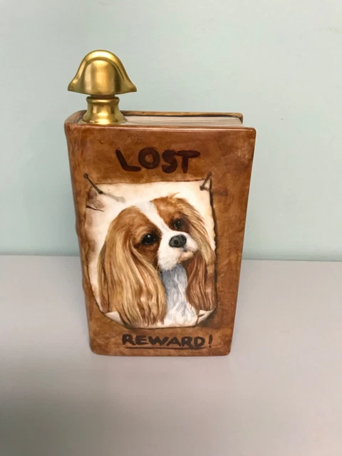 Cavalier King Charles Spaniel hand-painted Limoges Flask OOAK