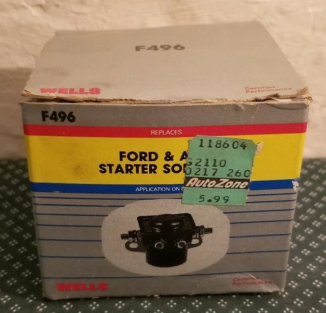 Starter Solenoid-VIN: A, Std Trans Wells F496