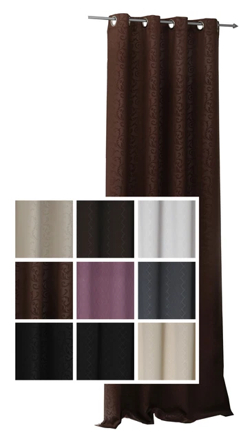 Rideau Double Opaque Marbré 140x245 Cm - Style Rustique, Prêt à Poser !