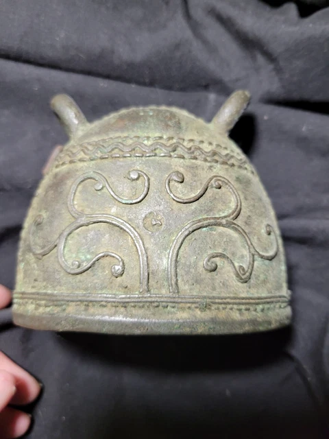 Mid-Late 1800s MANDALAY hka-lauk Bronze BUFFALO BELL cow bell patina