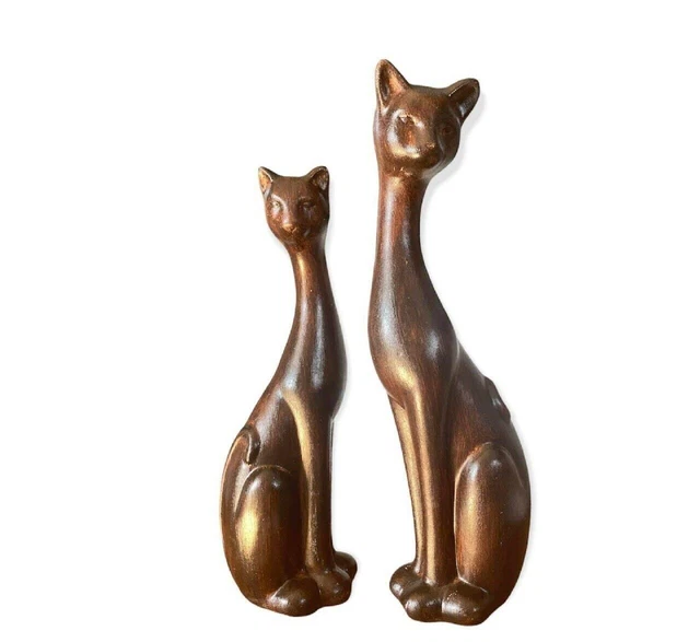Decoración cerámica gatos 34 y 29 cm cerámica decoración gatos