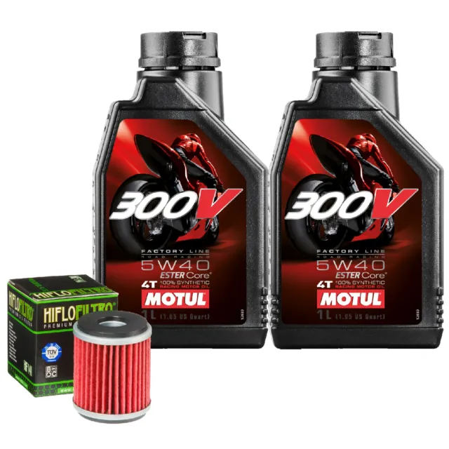 Kit Tagliando Olio Motul 300V 5W40 + Filtro Per Yamaha  WR250 F 2003>2008