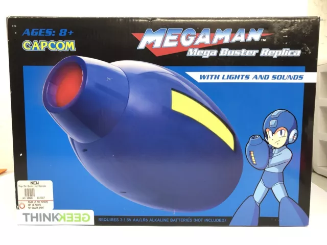 Brand New ThinkGeek Capcom Mega Man Mega Buster Replica w/ Lights & Sounds