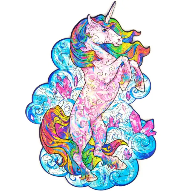 Unidragon Wooden Jigsaw Puzzles "Inspiring Unicorn" Wooden Puzzles for Adults-S