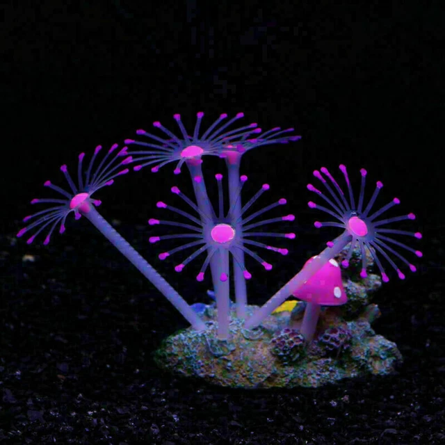 Silicone Glowing Artificial Fish Tank Aquarium Coral Plants Underwater Ornament