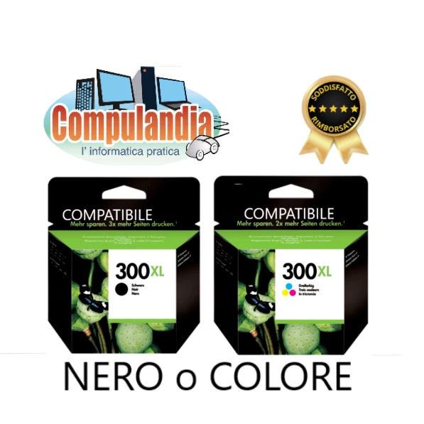 HP 300XL CC640E NERO / 300XL CC644EE COLORI - Cartuccia Compatibile