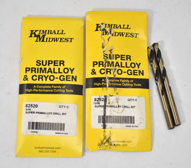 Lot of 2 Kimball Midwest Super Primalloy Maintenance Length Drill Bits 2/Pack