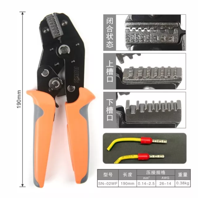 IWISS SN-02WF Crimping Pliers 0.14-2.5mm2 26-14AWG Ferrules Terminal Hand Tools