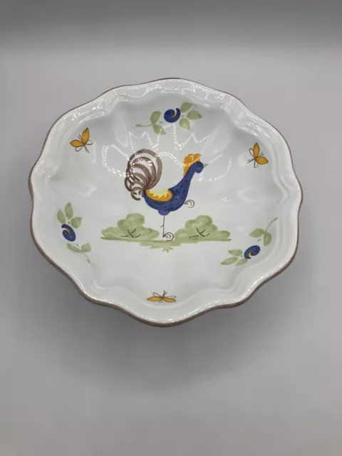 Rooster Pedistal Dish Poterie a la Chapelle des Pots 17100 FRANCE