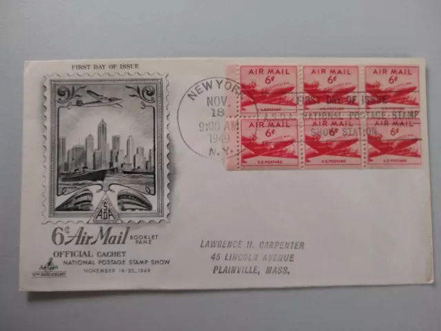 Letter Cover - Airplane and Buildings Print (from New York City, New York)