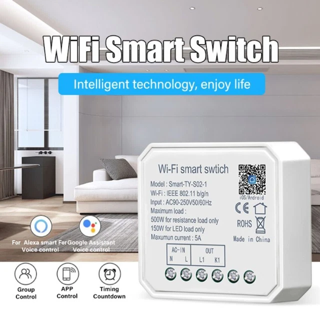 Modulo interruttore luce fai da te WiFi smart dispositivi luce SW02-01 SW02-02 45*44*17 mm