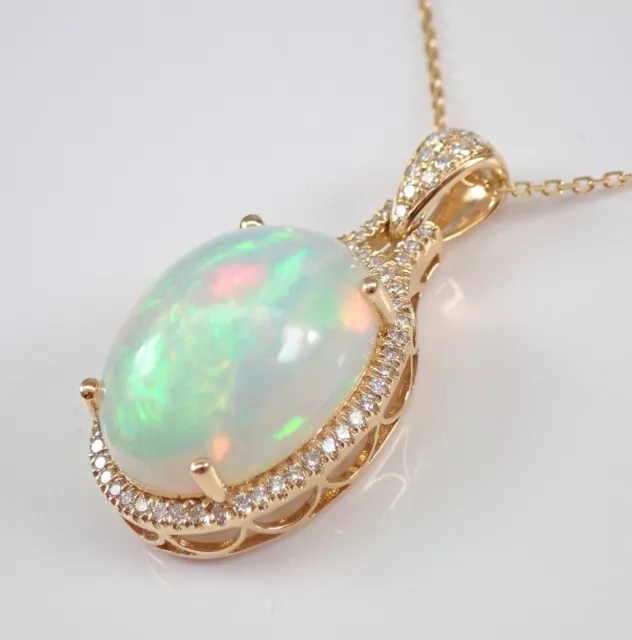 2.50Ct Oval Cut Natural Fire Opal Halo Women's Pendant 14K Yellow Gold Plated