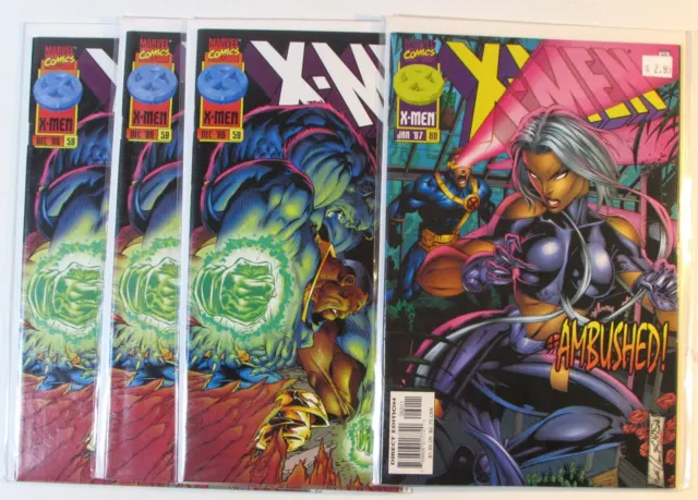 X-Men Lot of 4 #59 x3,60 Marvel Comics (1996) 1st Series 1st Print Comic Books