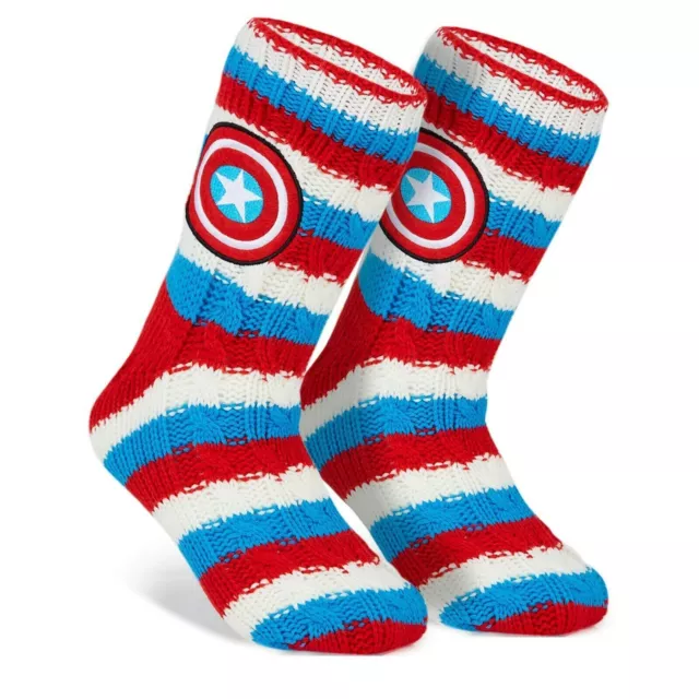 MARVEL CAPTAIN AMERICA Mens Slipper Socks Marvel Gifts For Men