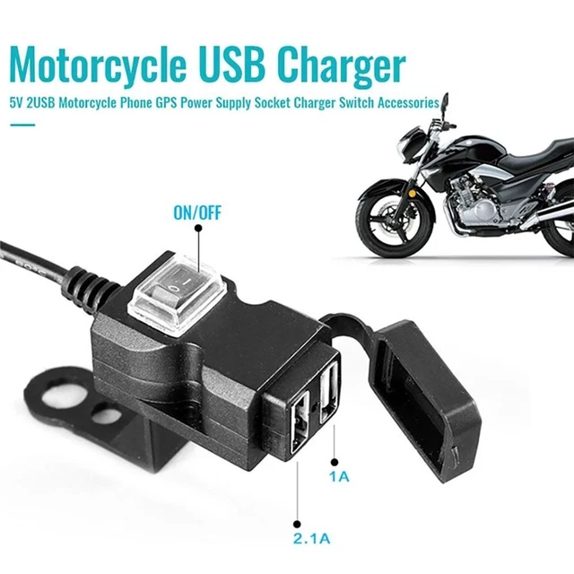 guidon Adaptateur de puissance moto Moto Chargeur USB Alimentation électrique