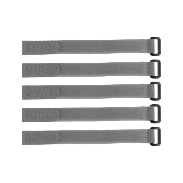 5pcs Hook and Loop Straps, 3/4-inch x 10-inch Securing Straps Cable Tie (Gray)