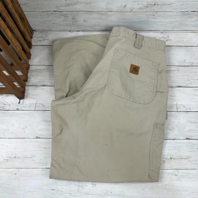 Carhartt Mens Pants Size 48x30 B151-DKH Khaki Tan Color Carpenter Pant