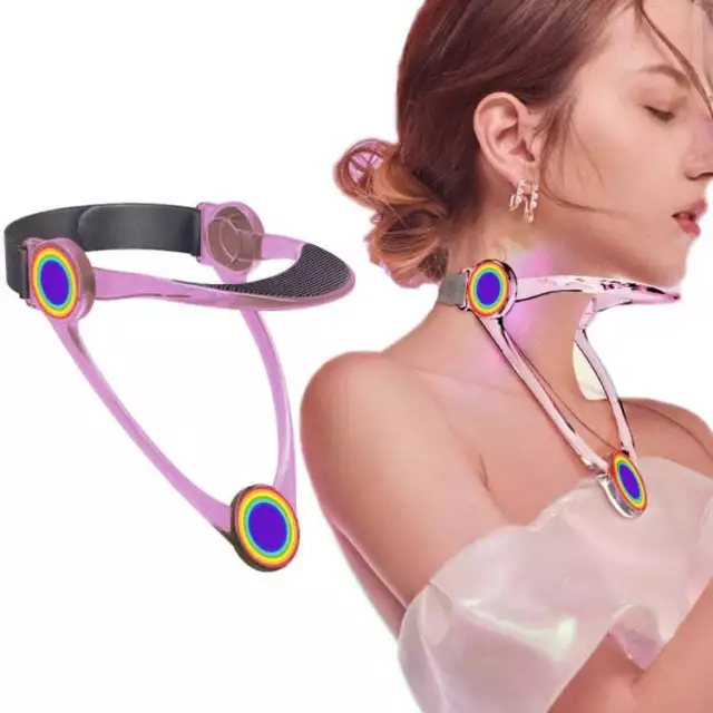 Adult Adjustable Neck Brace Household Cervical Spine Correction Protector(Pink)