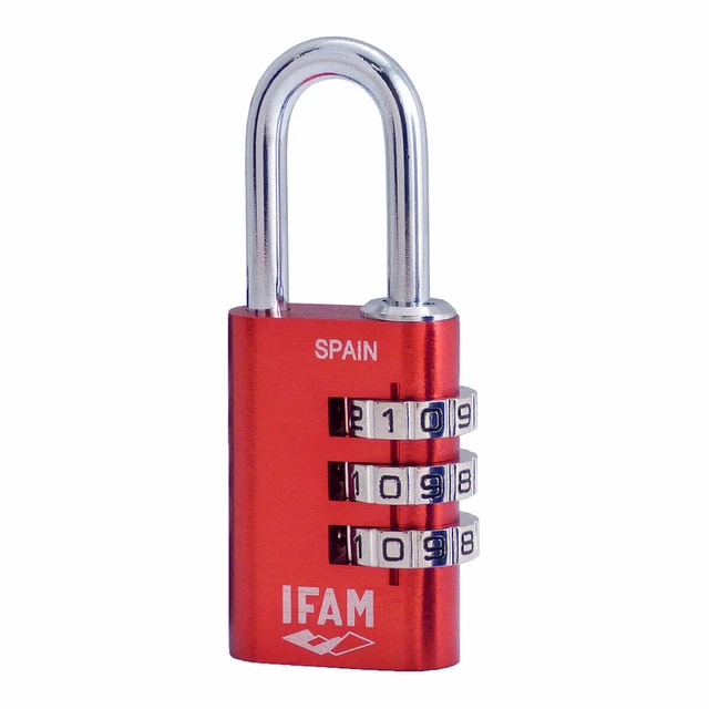 Serrure à combinaison IFAM Combi30 Rouge Aluminium Acier chromé [3 cm]
