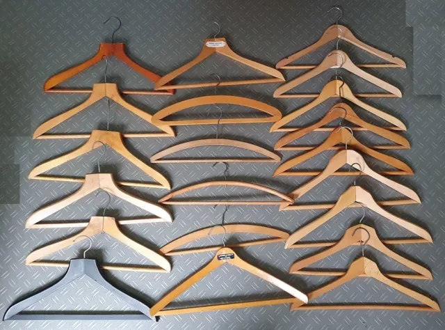 21 Vintage Advertising WOODEN COAT HANGERS Clothes 1930s 1940s 1950s 1960s Lot#3