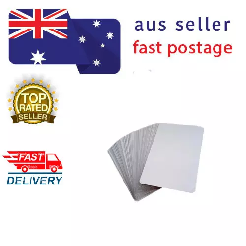 50Pcs SILVER SUBLIMATION BLANK METAL BUSINESS CARDS DIY Engraving Name Cards