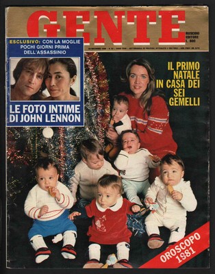 GENTE 52/1980 GEMELLI GIANNINI JOHN LENNON YOKO ONO GIOVANNA AMATI BOB MARLEY 