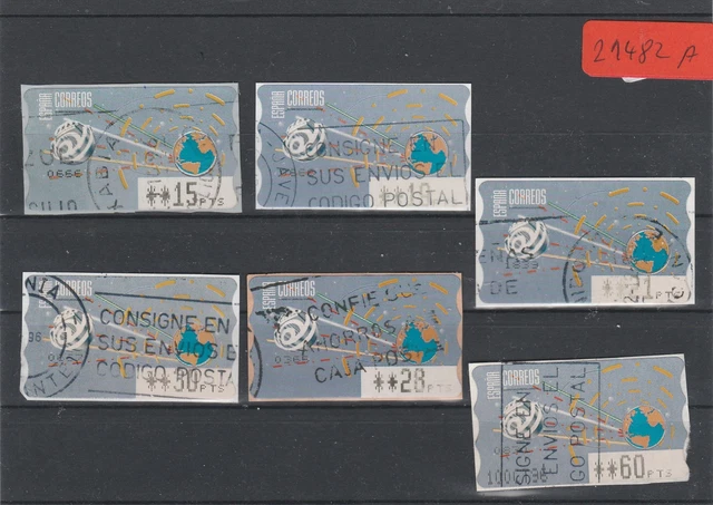 Spanien   Automatenmarken  gestempelt   6x  MiNr. 12,2
