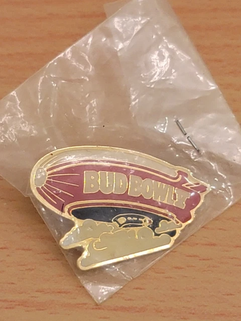 NFL Bud Budweiser Bowl V 5 Blimp Pin Beer Football NOS NEW OLD STOCK GOLD SEALED
