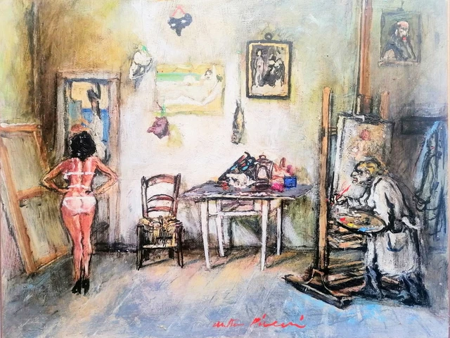 Walter Piacesi quadro ad olio su tavola, archiviato e autenticato cm. 32 x 42