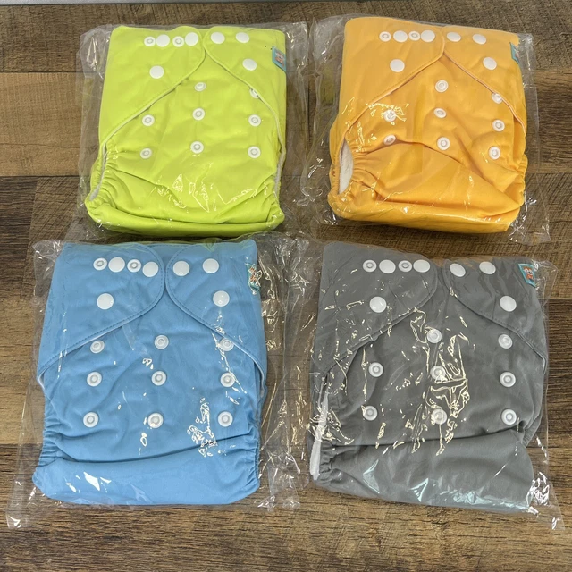ALVABABY Baby Cloth Diapers One Size  Washable Reusable Baby Girls Boys 4 Pack
