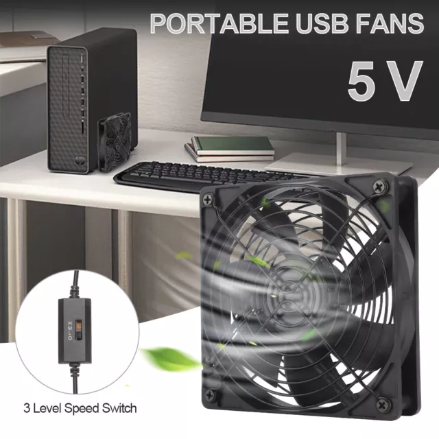 USB PC Ventilator lüfter 140mm Leise PC Gehäuselüfter Einstellbare Fan 5V 3Modi