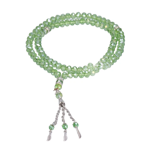 (Emerald)Muslim Prayer Beads High Durability Mihrab Separators Islamic Prayer