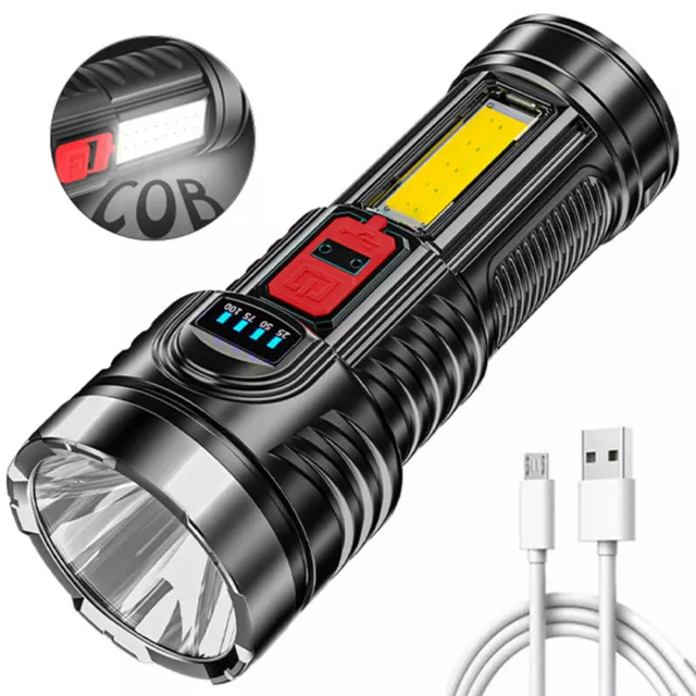 Portable Outdoor Lighting, USB Rechargeable Flashlight, IPX4, Waterproof, 3