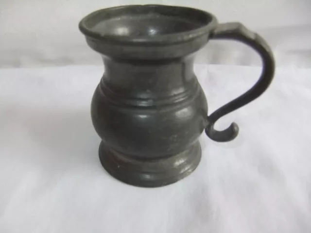 Antique Pewter Marked 1/2 Gill  Drink Measure