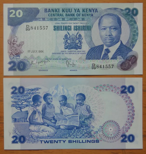 KENYA 20 Shillings Paper Money 1984 UNC