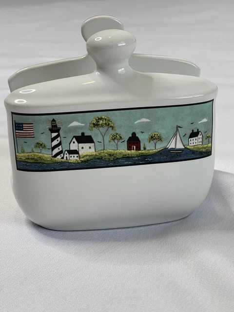 Warren Kimble Napkin Holder Coastal Breeze Sailboat Lighthouse Sakura VTG 98 HTF